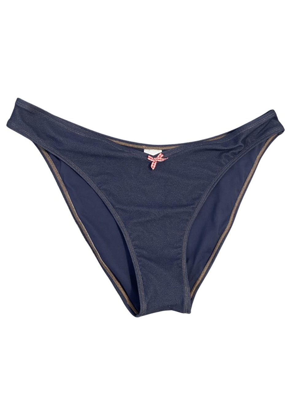 wild fable Navy Bikini Bottom with Tan Stitch Detail